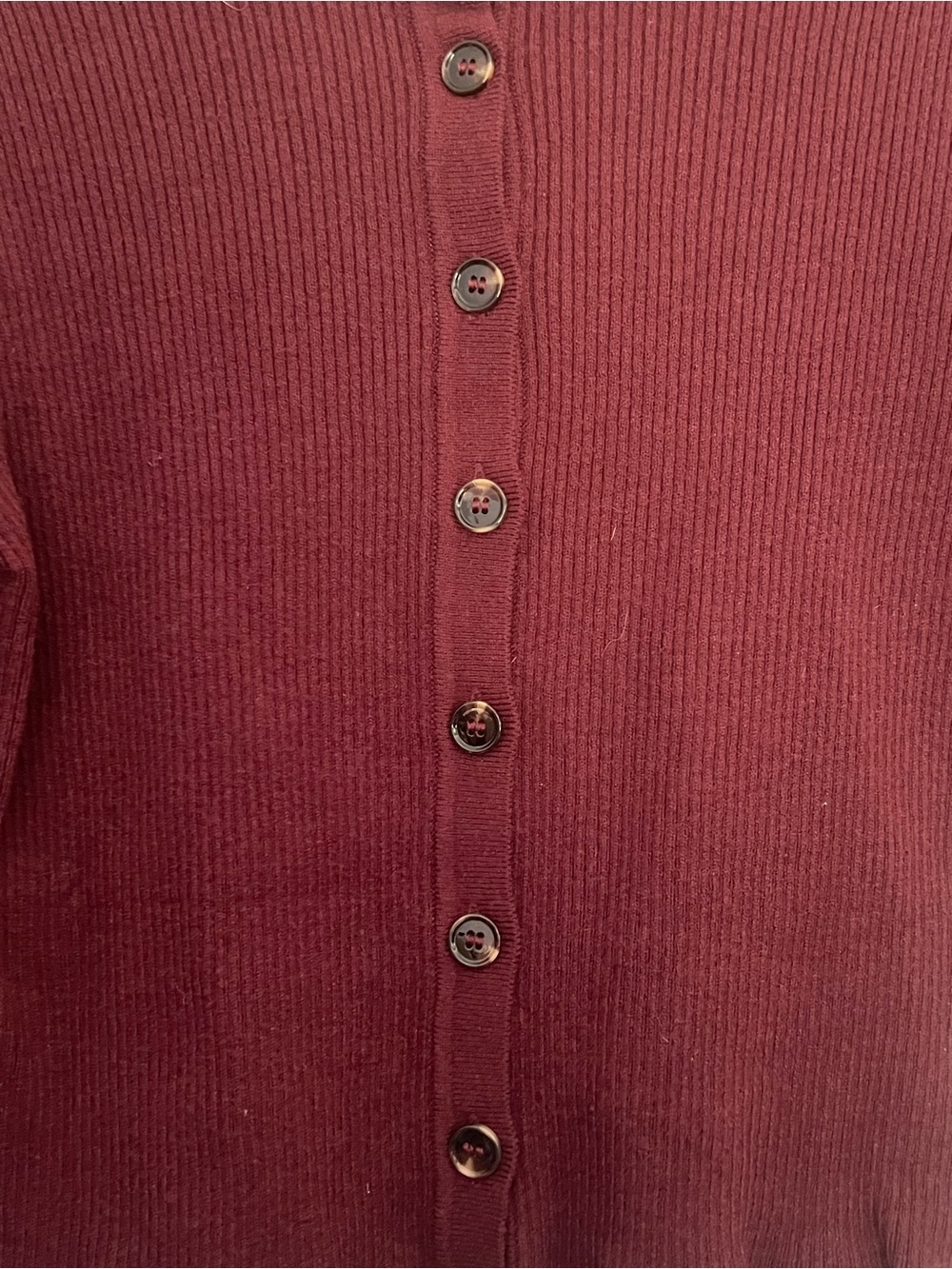 H&M Burgundy Rib-Knit Button Down Cardigan - Picture 3 of 5